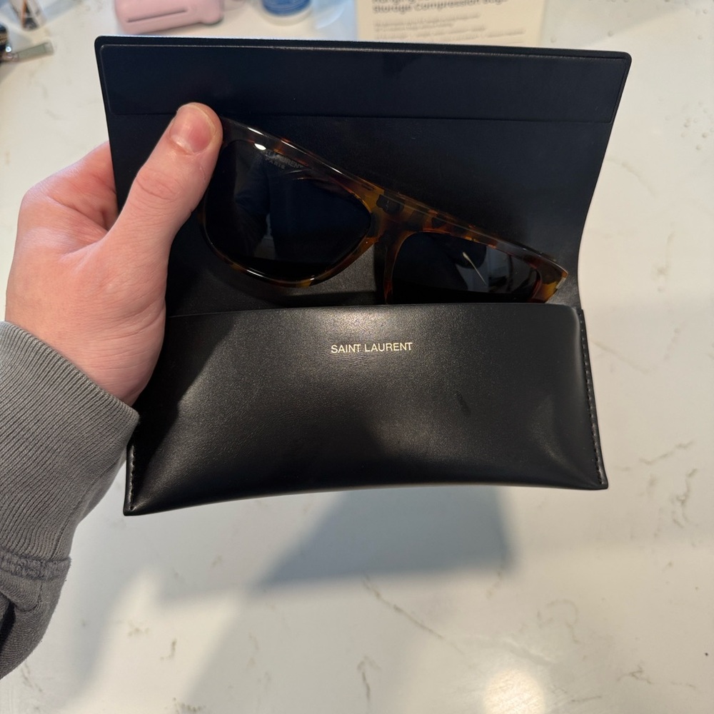 Saint Laurent Tortoise and Black Sunglasses